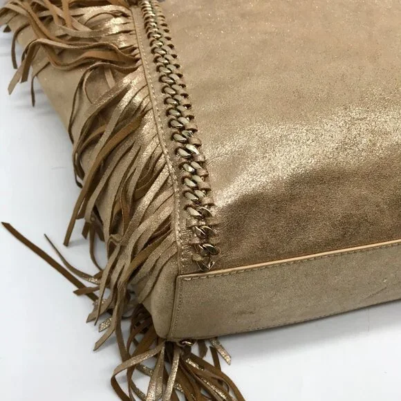 Lilly Pulitzer Metallic Gold Fabric Fringe Tote Bag - Picture 9 of 10